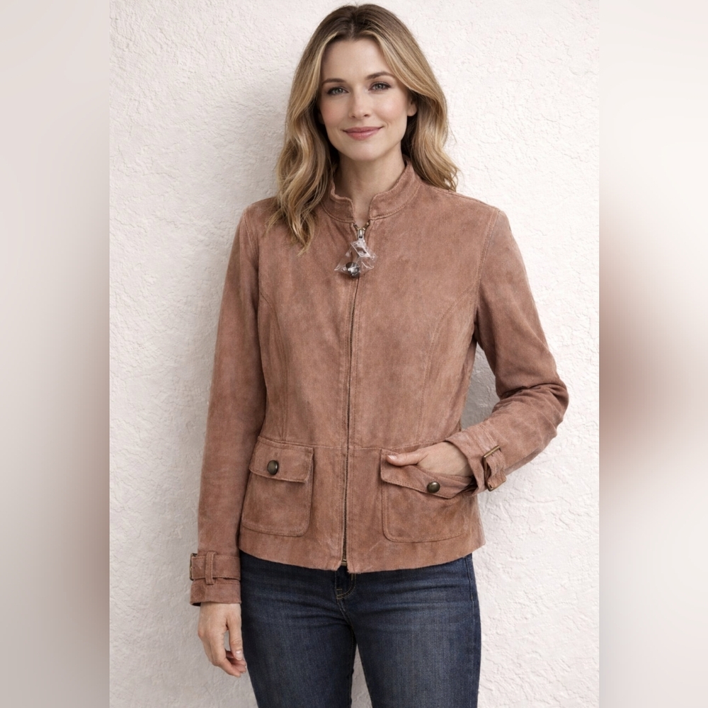 NWT.True Grit Women's  Suede Utility Jacket.pit To Pit 20"lenght 24"